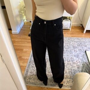 H&M Divided Wide High Waist Classic Black Jeans